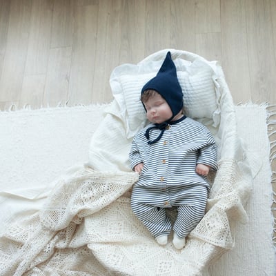 LEMONADE27｜(55cm-85cm) 3色條紋羅紋連身衣含帽子17