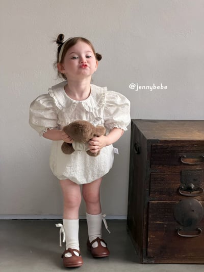 JE716｜(66-90cm) 壓紋花朵包屁衣9