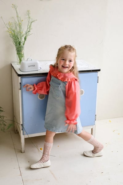 FLO17｜(75-140) 2色蕾絲滾邊荷葉襯衫5