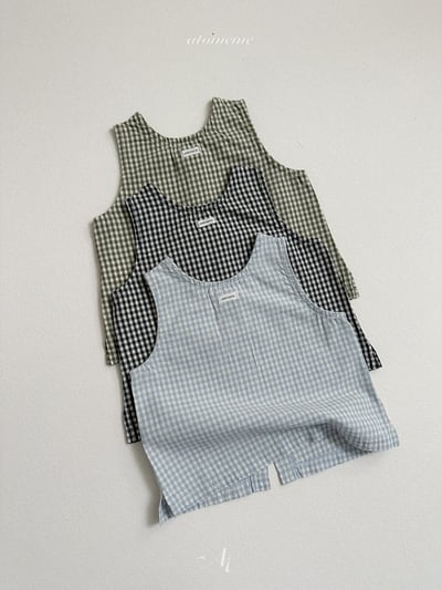 Atomeme10｜(70-110) 格紋無袖設計上衣10