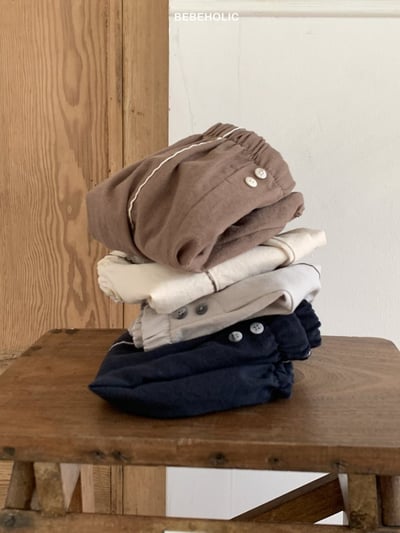 Bebe holic03｜(3m-18m) 簡約亞麻褲5