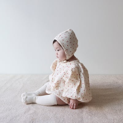 LEMONADE15｜(55cm-85cm) 2色滿滿愛心包屁衣含帽子14