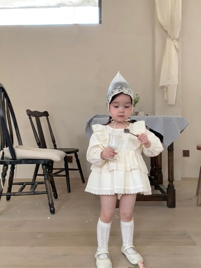 jenny bébé｜(66-90cm) 棉質飛袖蛋糕裙包屁衣4