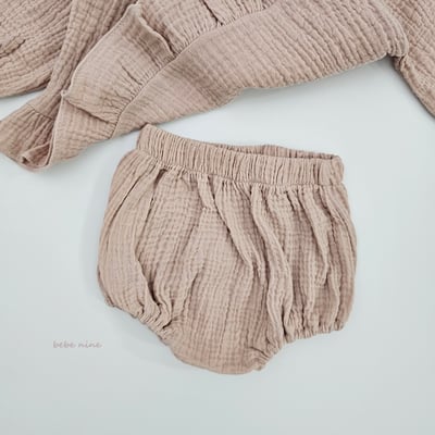 bebe nine12 (65-90) 2色荷葉棉麻包屁套裝17