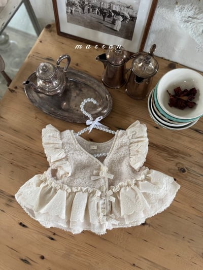 Marron 11｜(1y-6y) 刷毛蕾絲荷葉邊背心4