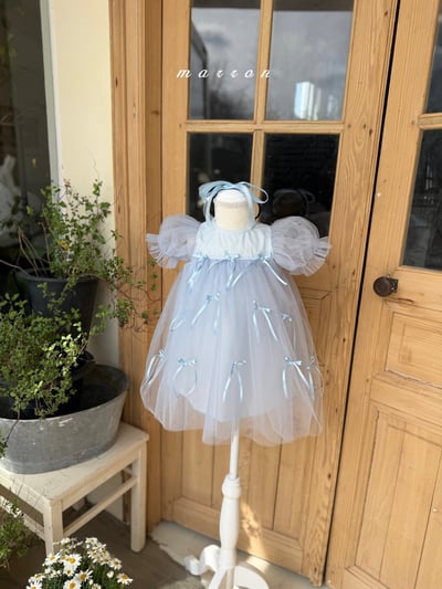 Marron08｜(3m-18m 1y-6y) 蝴蝶結紗裙裝13