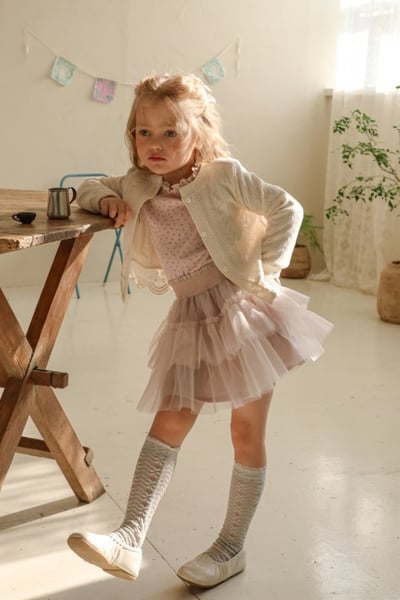 FLO43｜(75-140) 2色薄紗澎澎裙5