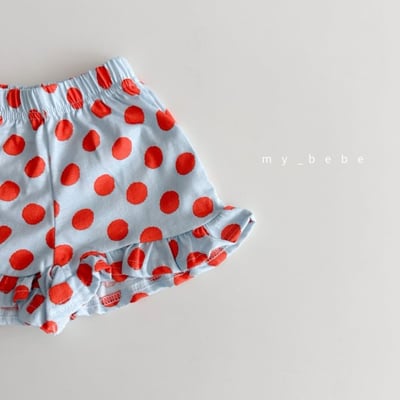 my_bebe28｜(80-120cm) 印花荷葉邊短褲15