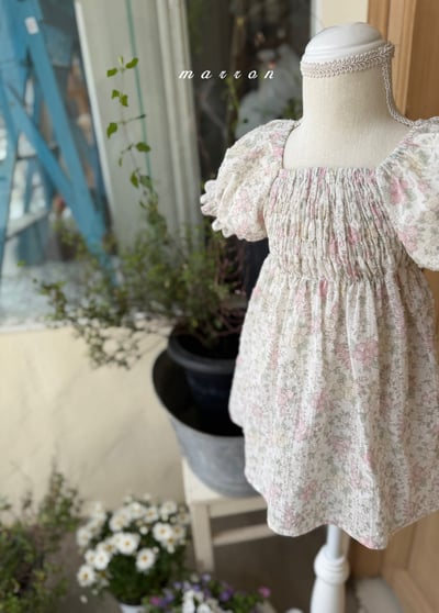 Marron09｜(3m-18m 1y-6y) 復古小碎花套裝8