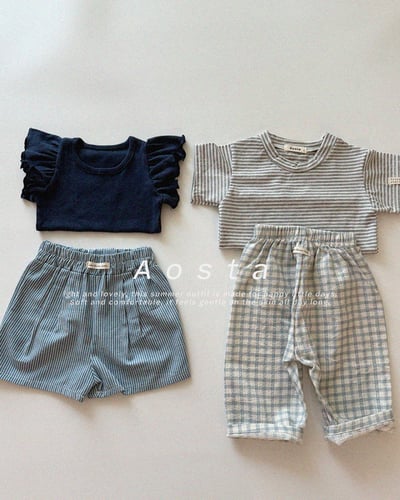 AOSTA26｜(6m-5y) 4款線條小標短褲12