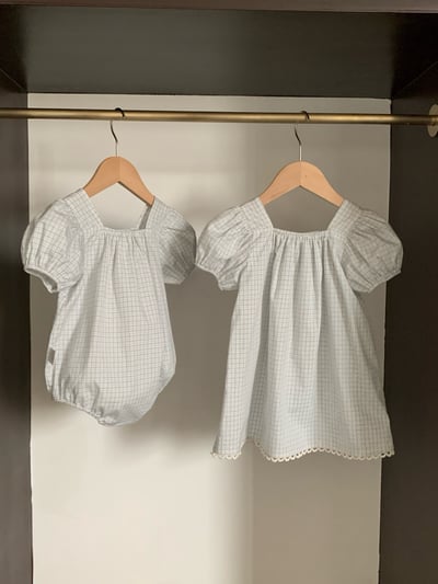 JE45｜(66-120cm) 水藍格紋包屁衣/洋裝20