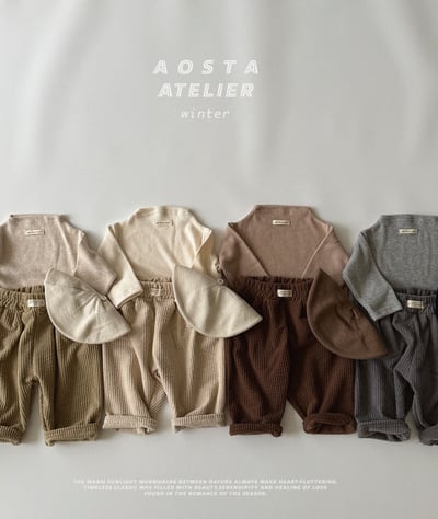 AOSTA47｜(6m-5y) 素面立領羅紋上衣17