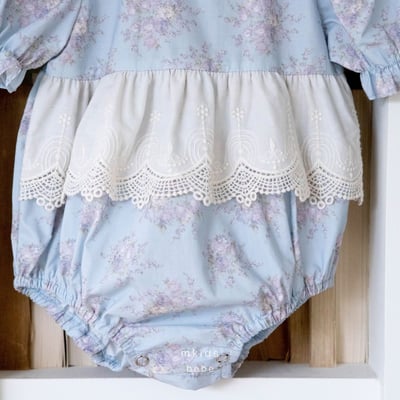 M-KIDS38｜(65-80cm) 歐式碎花滾邊包屁衣6