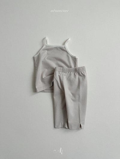 Atomeme07｜(70-110) 細肩條紋背心/七分緊身褲4