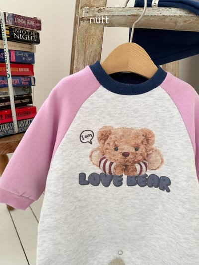 Nutt01｜(3m-16m) 小熊印花撞色休閒連身衣含帽子10