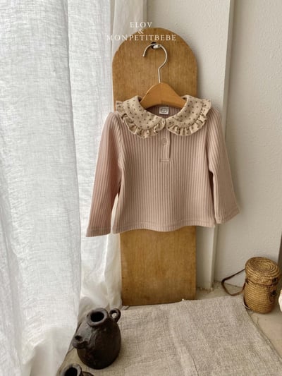 Monpetitbebe10｜(70cm-110cm) 碎花荷葉領上衣4