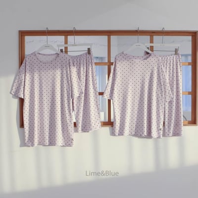 LIME&BLUE29｜(80-118cm MOM-DAD)  明星波點親子套裝17