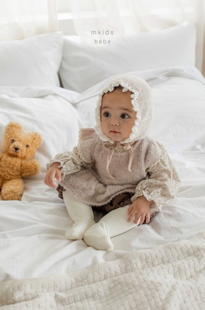 M-KIDS47｜(65-80cm) 2色蕾絲領碎花燈籠褲套裝12