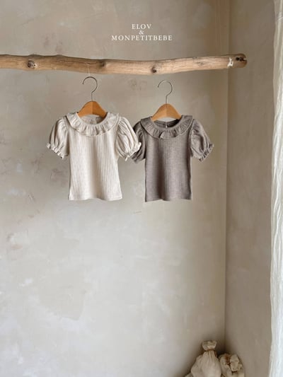 Mon petit19｜(73-118cm) 荷葉花邊公主袖上衣11