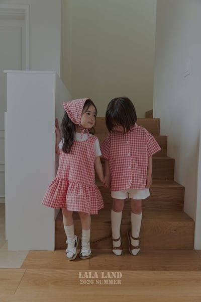 lala land47｜(75-120cm) 2色格紋/印花洋裝5