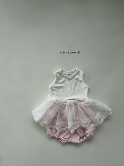 Bloom.b19｜(55cm-118cm) 緞帶蕾絲荷葉背心10