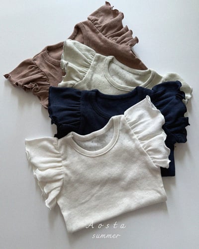 AOSTA06｜(6m-5y) 4色天使褶邊袖上衣1