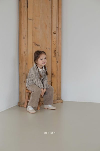 M-KIDS33｜(65-115cm) 2色格紋圓領抓皺襯衫11