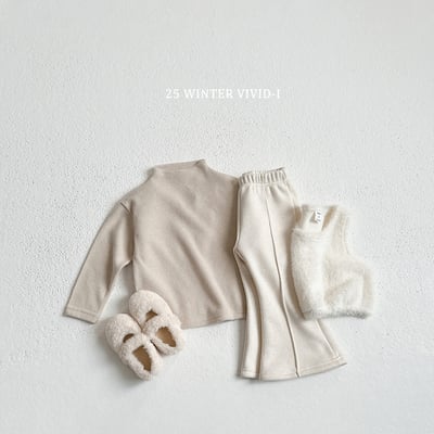 vivid17｜(78cm-125cm) 素面褶撊喇叭褲6