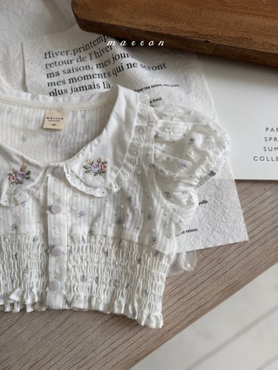 Marron35｜(1y-6y) 復古刺繡鬆緊外套4