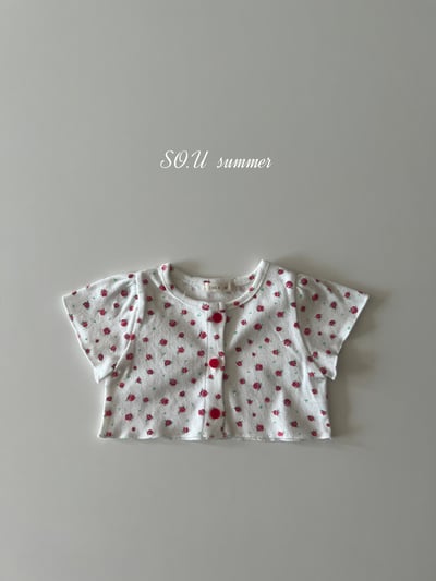 SO.U18｜(6m-4y) 玫瑰短袖開襟外套3