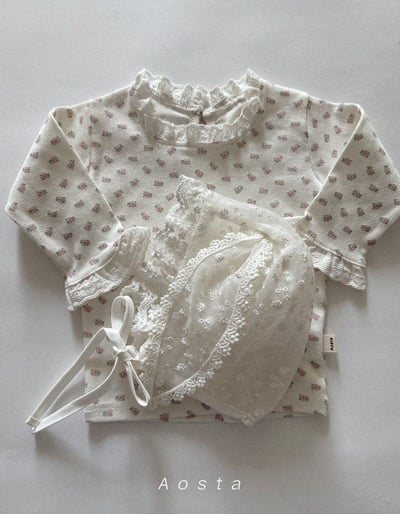 AOSTA43｜(6m-5y) 蕾絲滾邊碎花上衣13