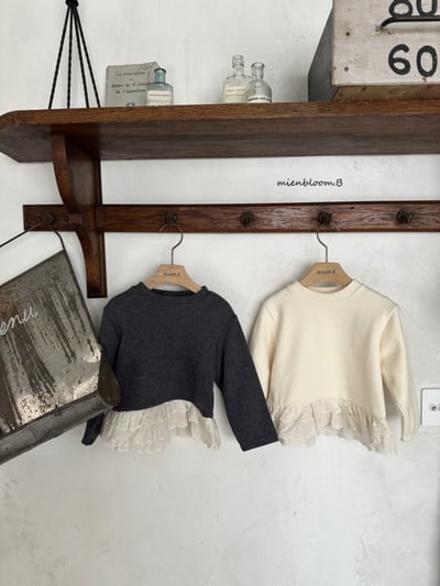 Bloom.b21｜(0m-24m/85cm-125cm) 磨毛蕾絲荷葉邊上衣13