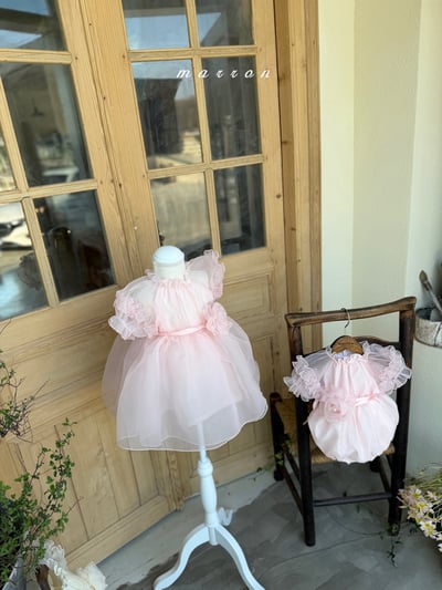 Marron05｜(3m-18m 1y-6y) 玫瑰花公主包屁衣/洋裝5