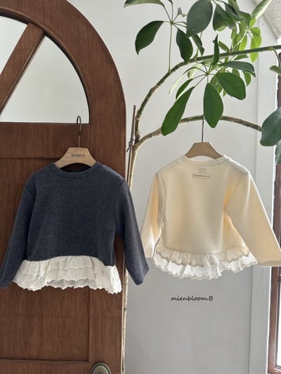 Bloom.b21｜(0m-24m/85cm-125cm) 磨毛蕾絲荷葉邊上衣17