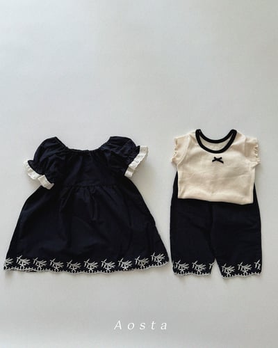 AOSTA45｜(6m-5y) 4款羅紋緞帶木耳邊上衣12