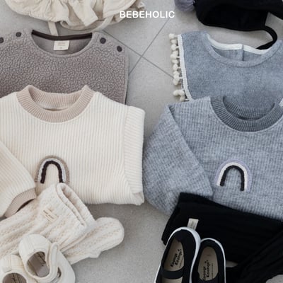 Bebe holic45｜(3m-18m) 彩虹微起毛包屁衣10