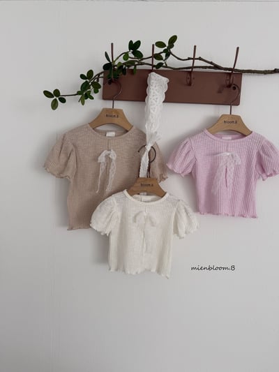 Bloom.b18｜(55cm-118cm) 羅紋蕾絲緞帶上衣10