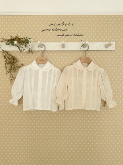 MONBEBE37｜(1y-8y-mom) 蕾絲荷葉襯衫10