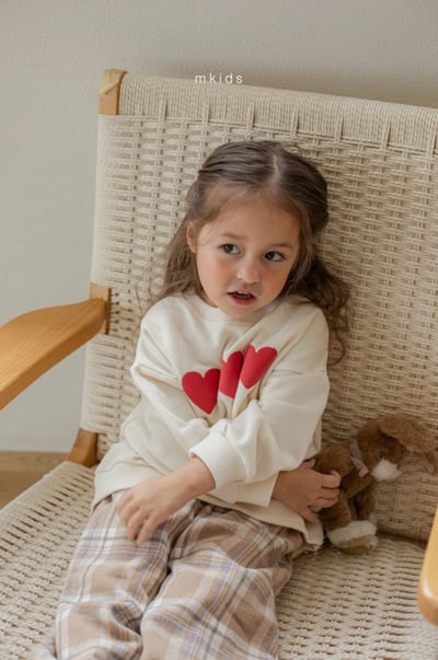 M-KIDS42｜(65-115cm) 2色愛心印花休閒上衣10