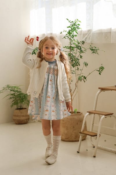 FLO10｜(75-140) 3色櫻桃碎花細肩洋裝9