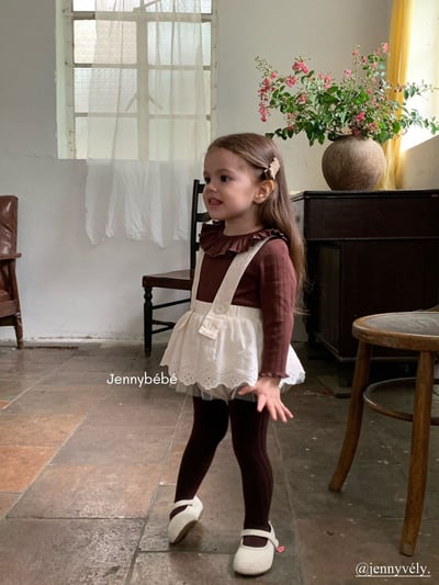 JE493｜(73-100cm) 滾邊翻領上衣/花邊吊帶裙15