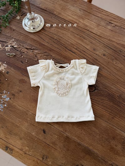 Marron33｜(1y-6y) 蕾絲肩領拼布上衣10