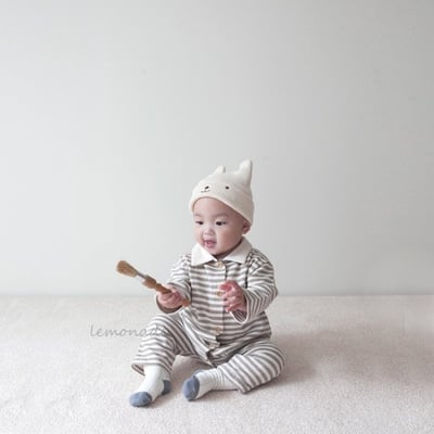 LEMONADE48｜(55cm-85cm) 2色有領條紋連身衣19