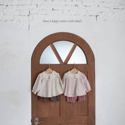 M-KIDS47｜(65-80cm) 2色蕾絲領碎花燈籠褲套裝8