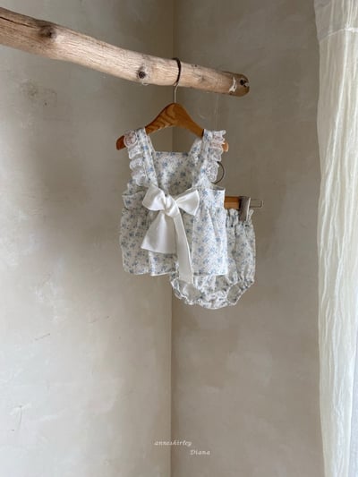 Anne Shirley26｜(3m-22m) 1色碎花緞帶包屁套裝8