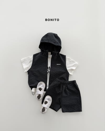 Bonito02｜(75cm-125cm) 2色帥氣連帽拉鍊背心8