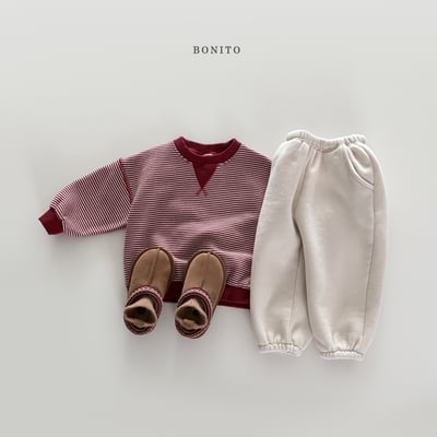 Bonito14｜(75cm-125cm) 條紋滾邊休閒上衣6