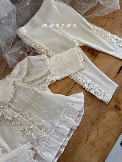 Marron52｜(1y-6y) 刺繡滾邊緊身褲11