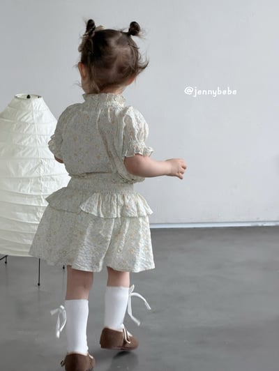 JE715｜(80-110cm) 小碎花縮口袖套裝14