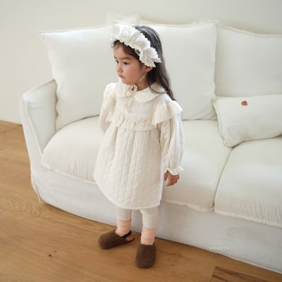 neneru30｜(85cm-125cm) 2色蝴蝶結荷葉邊洋裝7